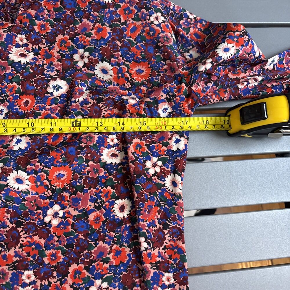 Veronica Beard Blouse Womens Size 6 Multicolor High Neck Blouse Floral Silk - Picture 8 of 9